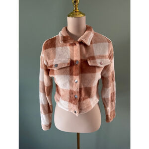 Women's SHEIN Plaid Jacket Size XS Brown